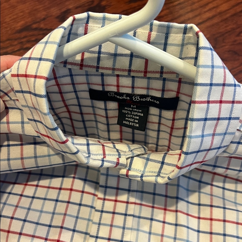 Boys Brooks Brothers Checkered Dress Shirt Size M Non-Iron - Picture 3 of 11